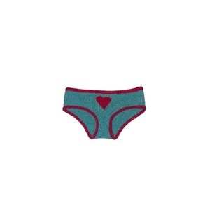 🆕 Knitty Kitty Intimates Hand Knit Heart Panty - Women’s Size Large